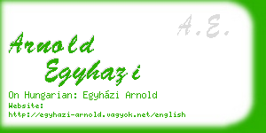 arnold egyhazi business card